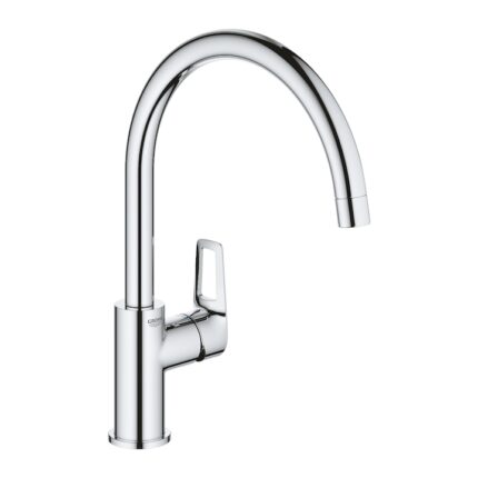 Baterie de bucatarie Grohe Bauloop 31368001, 3/8'', monocomanda, pipa inalta, tip C, cartus ceramic, Crom