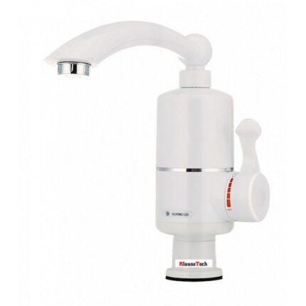 Robinet Electric pentru Incalzirea apei Instant KlaussTech, Apa fierbinte 30° - 60° C, Durata de incalzire a apei 3 - 5 sec, Functie de reglare a temperaturii, Putere 3000 W, Tensiune 220 - 240 V, Design Modern, Alb