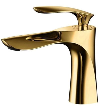 Baterie Sanitara, Chiuveta baie, Otel Inoxidabil, Racoarde Incluse, Rezistent La Zgarieturi, SMART GADGETS C&A, Design Minimalist, 19 cm, Aurie