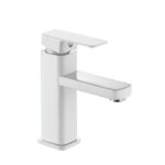 Baterie chiuveta baie Brius™, 17.5 cm, monocomanda, design modern si minimalist, cartus ceramic, rezistenta la rugina si coroziune, durabila, usor de instalat, otel inoxidabil, Alba
