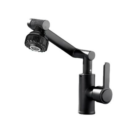 Baterie cu brat motorizat, YWX, Inox, Rotire 1080, Negru