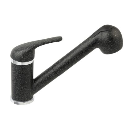 Baterie bucatarie Ferro Freya BFR8B, dus extractibil, cartus ceramic, comutator dus/jet, Grafit