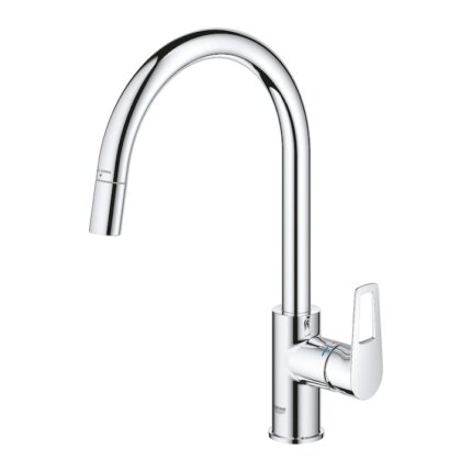 Baterie bucatarie Grohe StartLoop 30556000, 3/8'', inalta, tip C, dus extractabil, crom