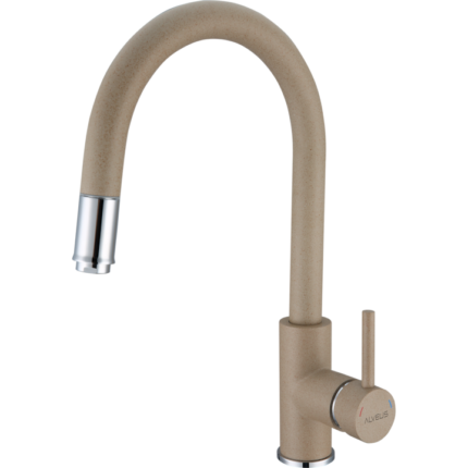 Baterie Alveus Delos, cap extractibil, dus, cartus ceramic, Bej