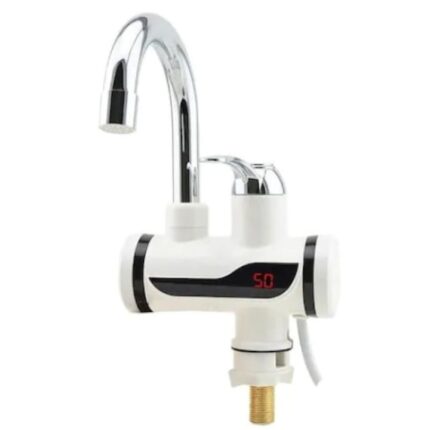 Robinet electric 7STAR ® cu incalzire instantanee a apei, putere 3KW, design modern, afisaj LCD al temperaturii, cu montare usoara si rapida pe chiuveta, debit 2.5L/min, Alb