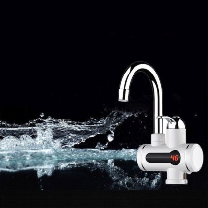 Robinet cu Incalzirea Apei si Display Digital cu Afisare Temperatura si Furtun Fix, 3000W, Temperatura Afisata, Protectie electrica anti-scurgere, model 2019