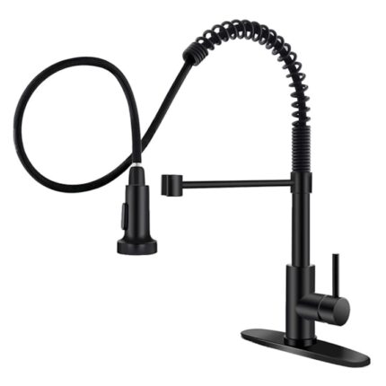 Baterie de bucatarie, Tebnaild, Inox, Negru Mat
