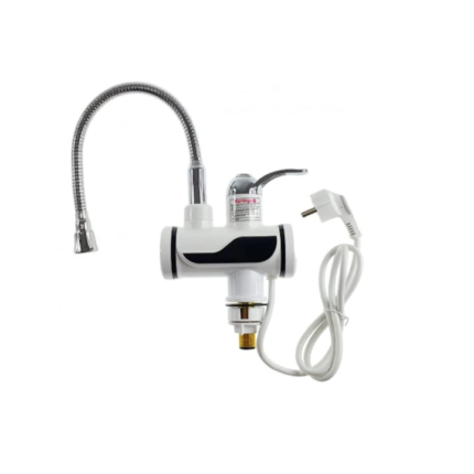 Robinet Electric Flexibil Eliandeco ®, Pentru Incalzit Apa Instant, Cu Afisaj LED Al Temperaturii, Montare Pe Chiuveta, Putere 3000W, Alb