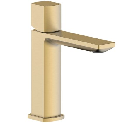 Baterie lavoar Aquasanit Coral, cartus ceramic, racorduri 40cm de 3/8, auriu mat