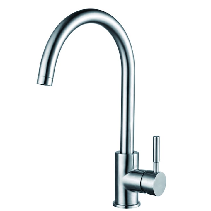 Baterie bucatarie Fabiano 03FB, Tip U, monocomanda, cartus ceramic 35mm, inox 304, satinat