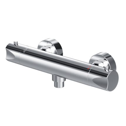 Baterie de dus AM.PM Hit FTA40000 1/2'', aparenta, termostat cu sistem anticalcar, alama, limitator de temperatura 38°C, opritor de siguranta, Crom