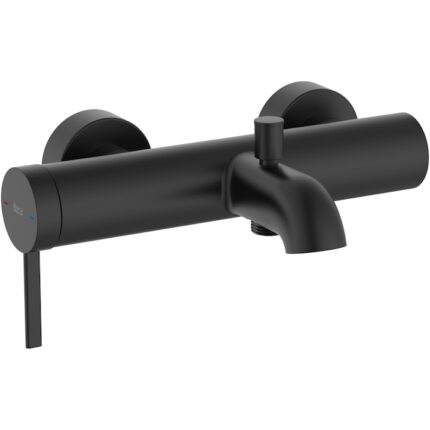 Baterie cada si dus Roca Ona, divertor automat, monocomanda, negru mat