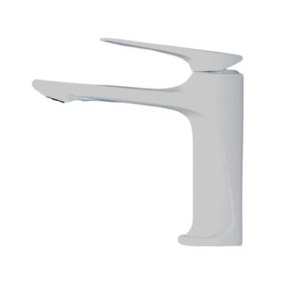 Baterie Lavoar BiXXBi Bath X, Cupru, Aerator Newport, Cartus Ceramic, Premium, Design Modern, Alb