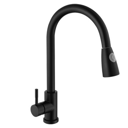 Baterie sanitara bucatarie Euotboup, Inox, Tip U, Negru