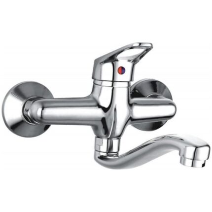 Baterie lavoar/bucatarie Kroner Ania 44AN6015, montare perete, monocomanda, aerator, 3.8l/min, Crom