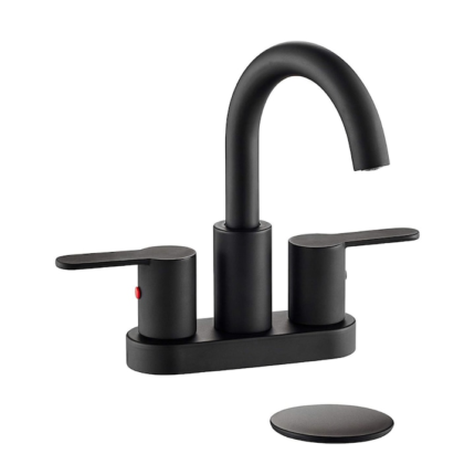 Baterie lavoar baie compacta cu un design unic, negru