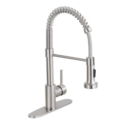 Baterie chiuveta bucatarie, cu dus extractabil, 360 de grade, Control dublu al cald si rece, economisirea apei, Monocomanda, otel inoxidabil, silicon premium, cartus ceramic, YWX, Argint