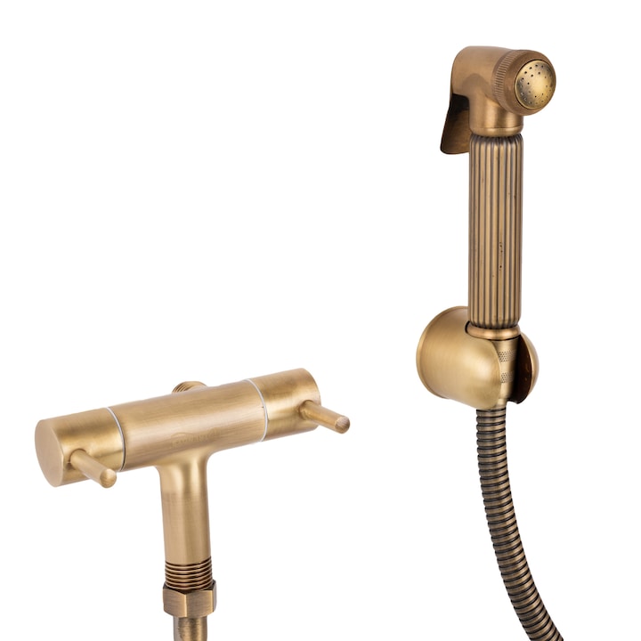 Baterie bideu TRENDY’S, fixare pe perete, bronz antichizat