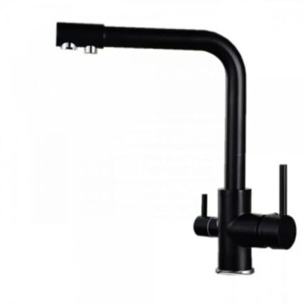 Baterie cu 3 cai neagra pentru apa filtrata, calda/rece