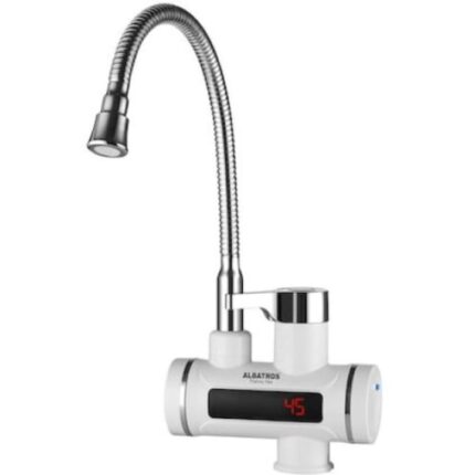 Robinet Electric Albatros THERMY FLEX, 3300W, Grad de protectie IPX4, Conector apa G 1/2", Rotatie pipa la 360°, Protectie la supraincalzireAlb