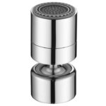 Aerator apa pivotant Topaqua® SK-WS806(F), functie economizor, filtrare, miez ceramic, doua moduri dus/bule, dimensiune M22 mama, debit 4.5 L/min, cromat, argintiu