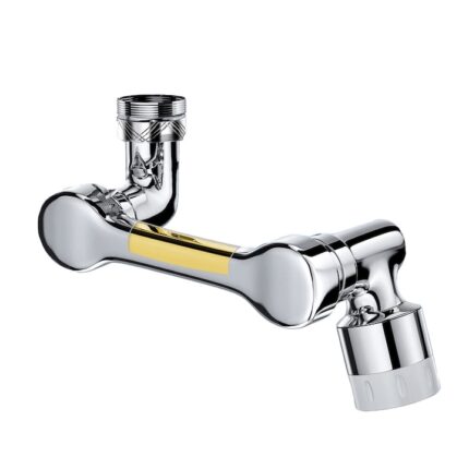 Adaptor apa baterie universal, rotativ pivotant in orice directie, functie economizor, doua moduri dus si bule, cromat argintiu