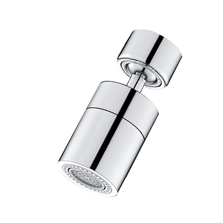 Aerator apa pivotant, JENUOS®, functie economizor, filtrare, doua moduri dus/bule, cromat, argintiu