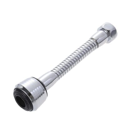 Prelungitor flexibil universal pentru robinet,13 cm lungime, 2 fluxuri, Argintiu