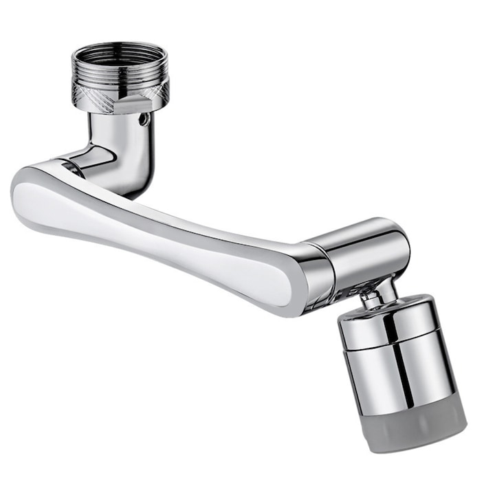 Adaptor universal flexibil pentru robinet, baie sau bucatarie, cu rotire 1080 grade alama, cu 2 functii jet de apa