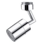Aerator apa dublu - pivotant cu cot Topaqua® SK-WS809S-M, functie economizor, filtrare, miez ceramic, doua moduri dus/bule, dimensiune M24 tata, debit 4.5 L/min, cromat, argintiu