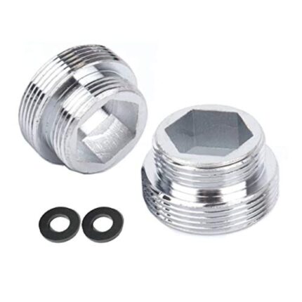 Set adaptoare pentru robinet, Mmgoqqt, Alama, Argintiu, 2 buc