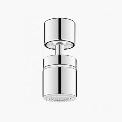 Aerator robinet pivotant, Rasucirea si rotirea la 360 de grade, functie economizor, 2 moduri de pulverizare a fluxului de apa, Usor de instalat, 2.7x2.7x4.7cm, Argintiu