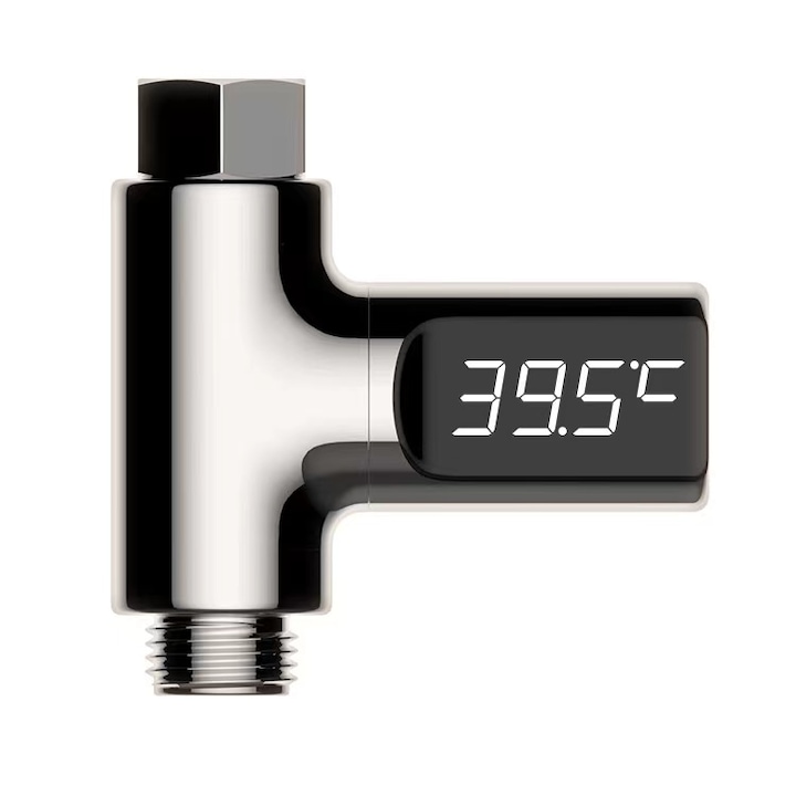 Termometru Digital pentru Apa 5-85°C, cu Afisare LED, Senzor de Temperatura, Sistem Hidroenergetic-Fara Acumulatori, Montare Usoara