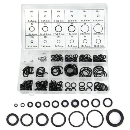 Set 225 garnituri oringuri din cauciuc, servodirectie la caseta, 18 dimensiuni diferite intre 3-22mm, Negru