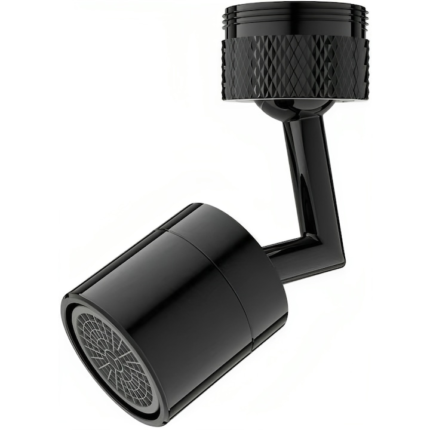 Extensie Robinet Rotativa, Cupru, Rotire 720°, Compatibil Filet Exterior / Interior, Economisire Apa, Diametru 24 mm, Negru