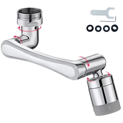 Robinet universal, YWX, 1080 grade, functie economizor, doua moduri dus/bule, cromat, argintiu