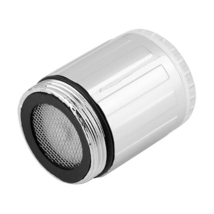 Cap Adaptor De Robinet SIKS Cu Led Multicolor, Perlator, 7 Culori, Termosensibil, Activare Automata, Cu filtru, Argintiu
