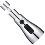 Extensie universala rotativa pentru robinet, Reduce consumul de apa pana la 70%, Functionare pe baza de rulment cu bile, 3 moduri de functionare, Rezistent la calcar, Instalare prin asigurarea filetului exterior F22, Lungime 14 cm Argintiu