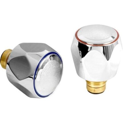 Set 2 capete robinet de schimb, Acril/Metal, Argintiu