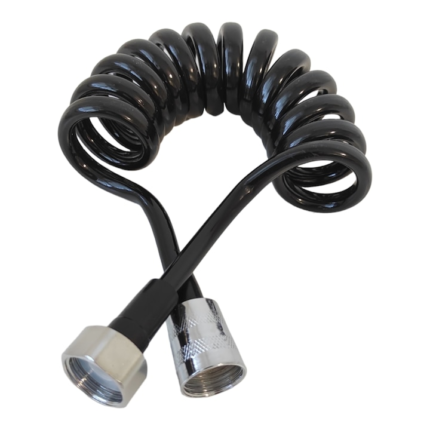 Furtun dus bideu spiralat negru 150cm retractabil
