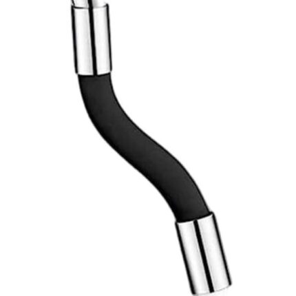 Extensie flexibila robinet, Otel inoxidabil/Cupru, 30 cm, Negru/Argintiu