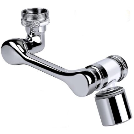 Extensie Robinet Rotativa, BOMSTOM, Rotatie de 1080 °, Universal, functie economizor, doua moduri dus si bule, cromat, argintiu