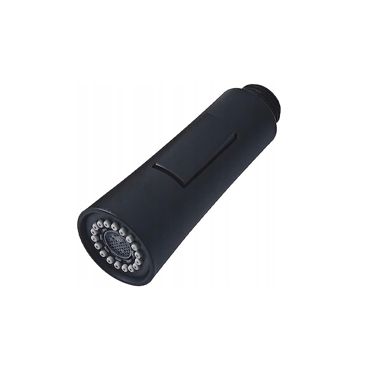 Para baterie cu dus extractibil, ABS, 2 functii, negru mat