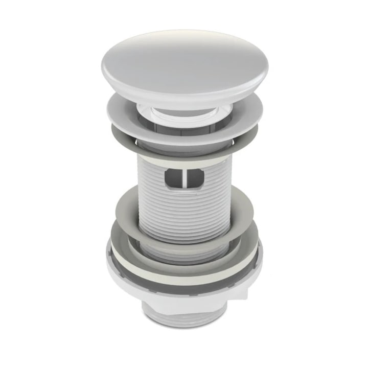 Ventil quick clack cu preaplin pentru lavoar, 100, 1''1/4, alb, Wirquin, 30950182