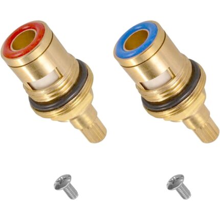 Set de 2 supape pentru robinet, Alama, 50x24MM, Auriu