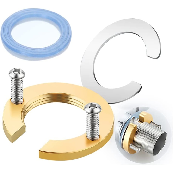 Kit fixare robinet, Cupru, 30 mm, Argintiu/Auriu