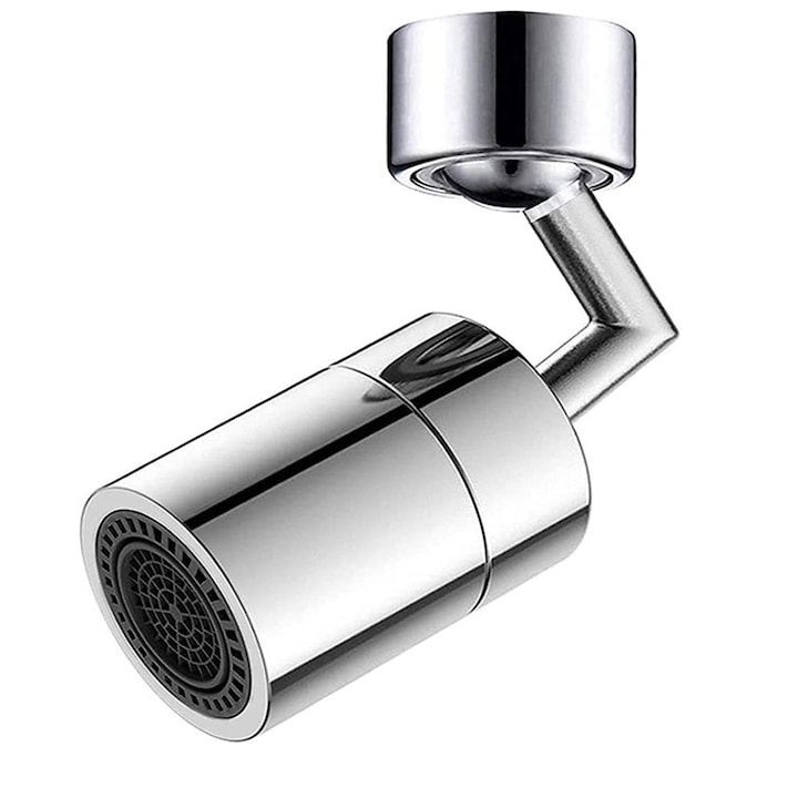 Aerator pentru chiuveta YWD-FMM, 2 functii, Rotire 720 grade, Metal, 22-24 mm, Argintiu