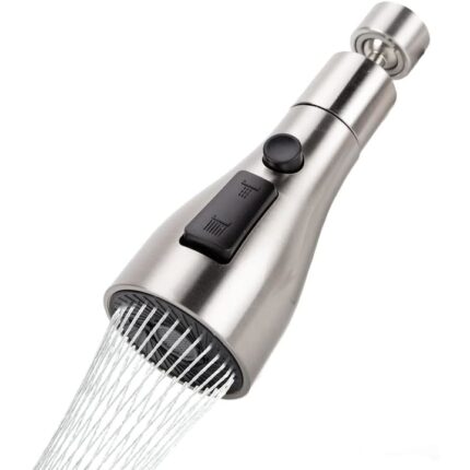 Aerator pivotant pentru baterie sanitara, Sunmostar, Alama, Argintiu/Negru