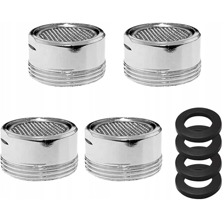 Set 4 aeratori pentru baterii sanitare, Alama, Filet interior M20, Crom