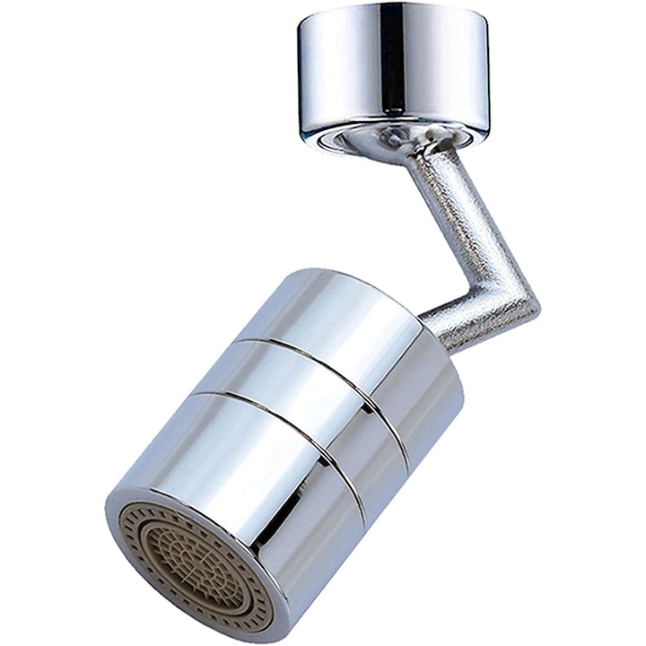 Adaptor universal, MAKS, economisire apa, aerator, atasabil la robinet antistropire cu doua nivele de viteza, anti scurgeri, rotativ